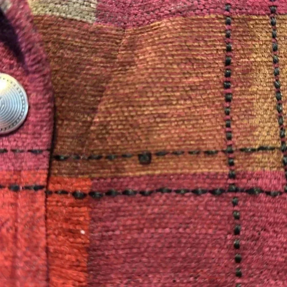 Christopher & Banks Pink,Red and Yellow Square Design Jacket Women Size Medium - Picture 10 of 11